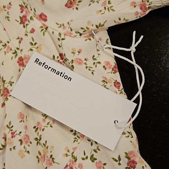 💕REFORMATION💕 Lacey Dress ~ Boheme Pink Micro-Floral Print 2 NWT - Picture 13 of 15
